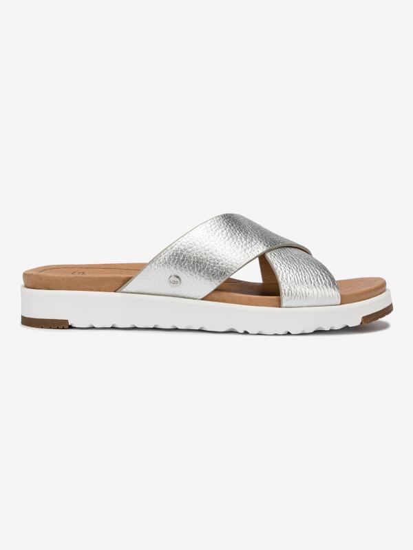 Kari Metallic Pantofle UGG Stříbrná