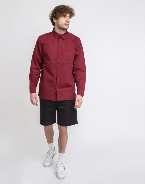 M.C.Overalls Pollycotton Snap Shirt Burgundy M