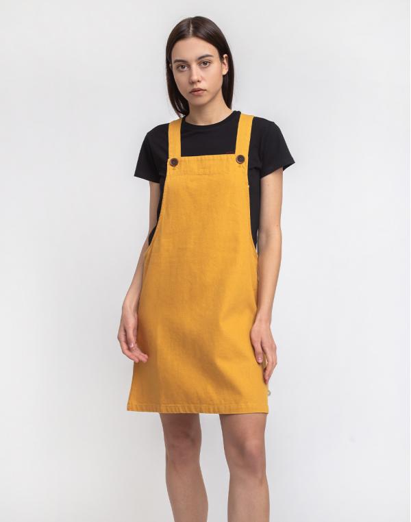Thinking MU Mustard Hemp Amelie Dress Mustard L
