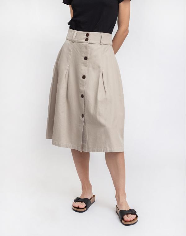 Thinking MU Stone Hemp Tugela Skirt Stone L