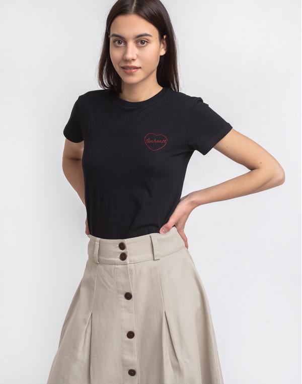 Carhartt WIP W' S/s Tilda Heart T-Shirt Black/Etna Red M
