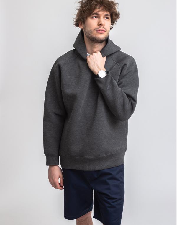 M.C.Overalls Bonded Jersey Pullover Hoody Charcoal L