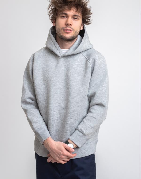 M.C.Overalls Bonded Jersey Pullover Hoody Light Grey S