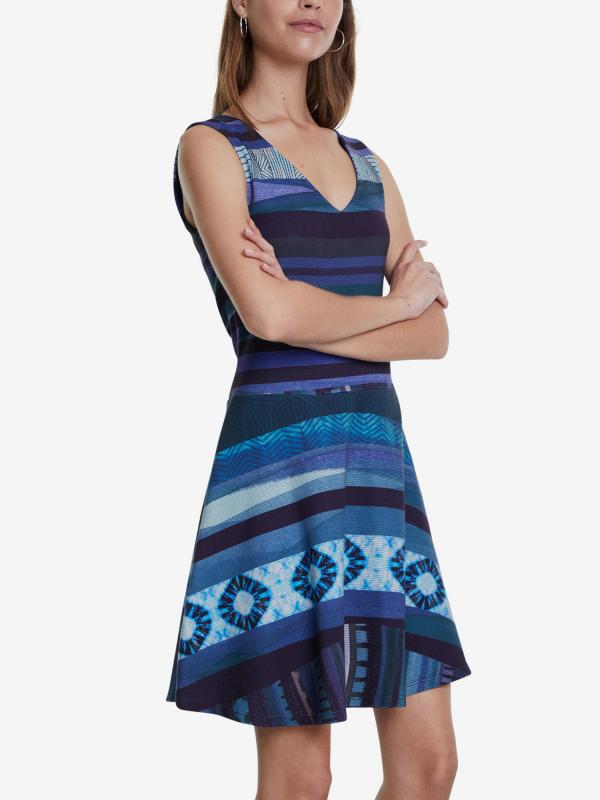 Šaty Desigual Vest Memphis Modrá