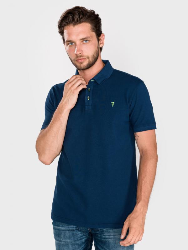 Polo triko Trussardi Jeans Modrá