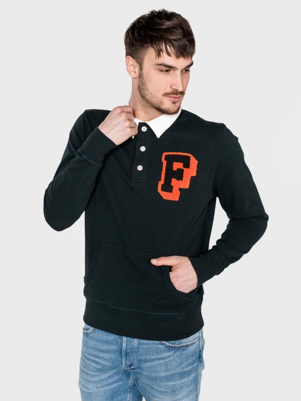 Polo mikina Franklin & Marshall Černá
