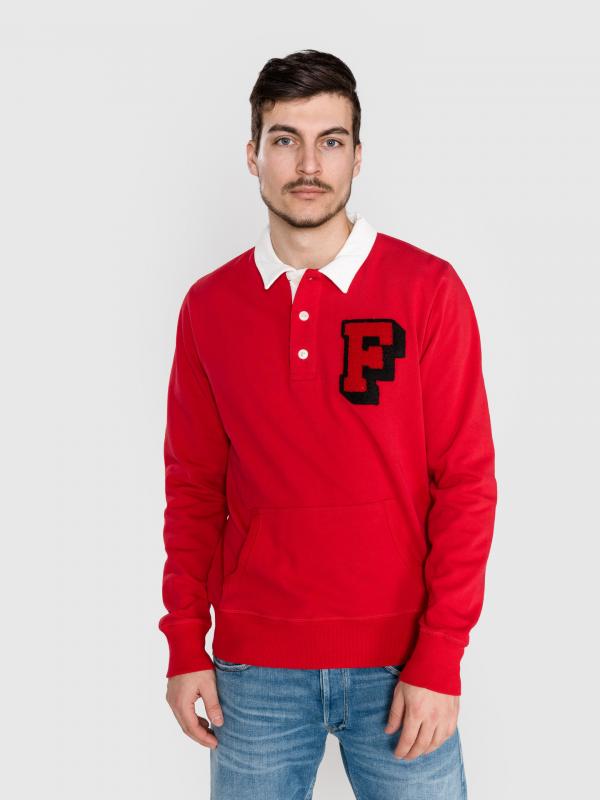 Polo mikina Franklin & Marshall Červená