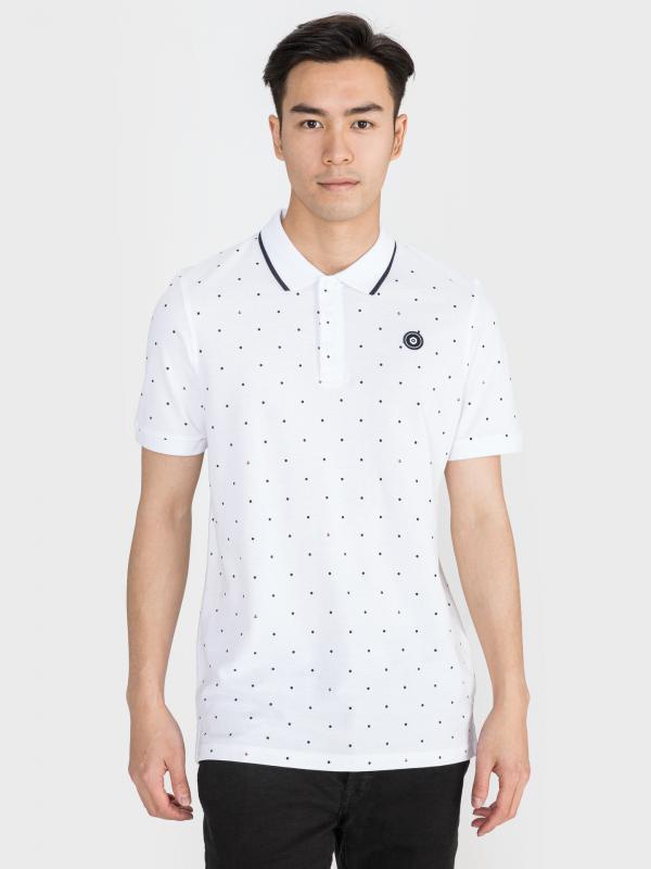 Aop Polo triko Jack & Jones Bílá