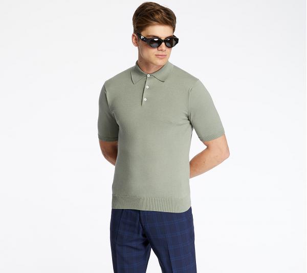 Pietro Filipi Men's Knitted Polo Shirt Menthol