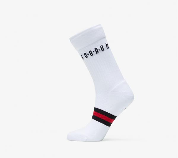 Jordan Legacy 2 Pair Crew Socks White/ Gym Red/ Black