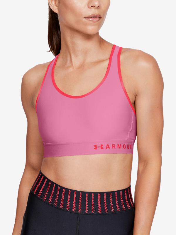 Kompresní podprsenka Under Armour Armour Mid Keyhole Bra Růžová