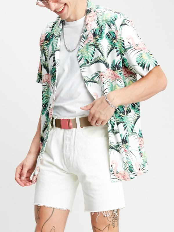 Košile Levi's® Cubano Shirt Flamingo Leaf Print Cloud Barevná
