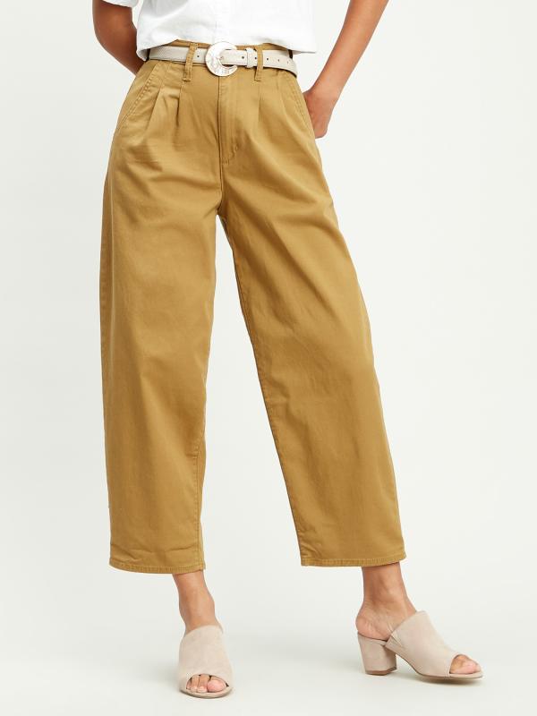 Kalhoty Levi's® Pleated Balloon Dull Gold Fine Twill Bílá