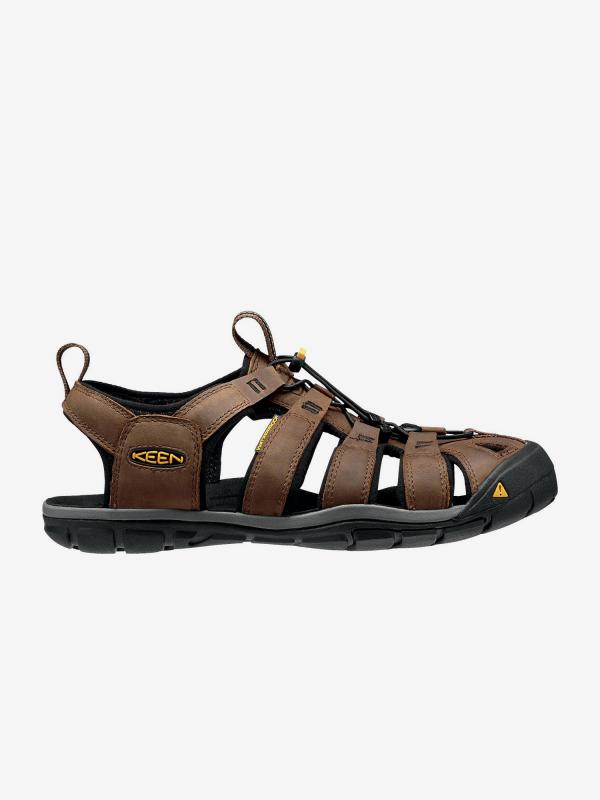 Sandály Keen Clearwater Cnx Leather M Dark Earth/Black Us Hnědá