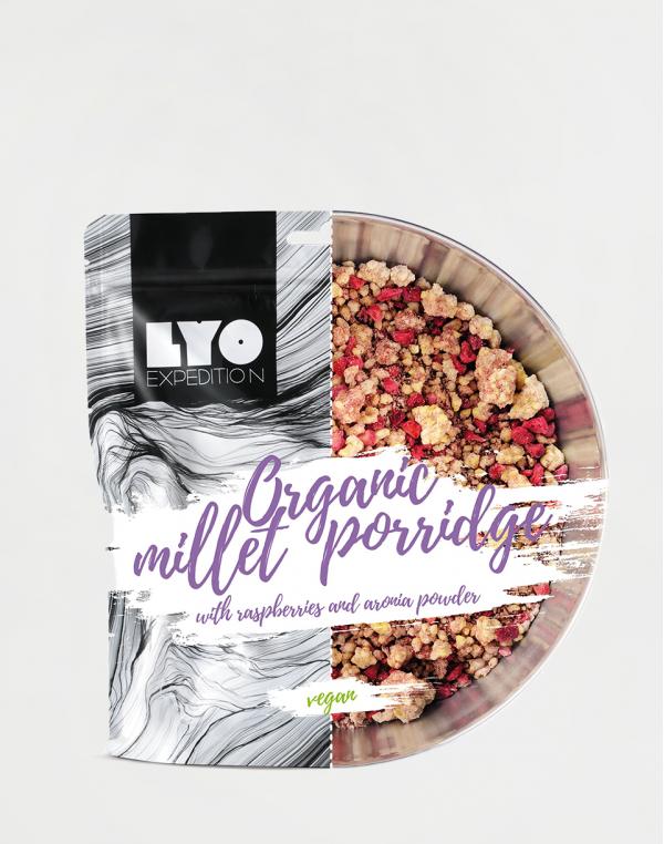 Lyo Food Kaše z prosa s jahodami a mletým jeřábem černým 250g