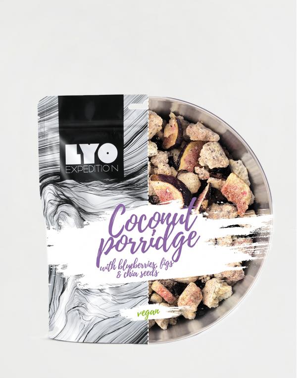 Lyo Food Kokosová ovesná kaše s borůvkami, fíky a chia semínky 250g