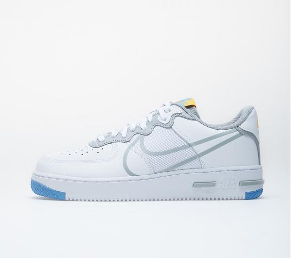 Nike Air Force 1 React White/ Lt Smoke Grey-University Gold