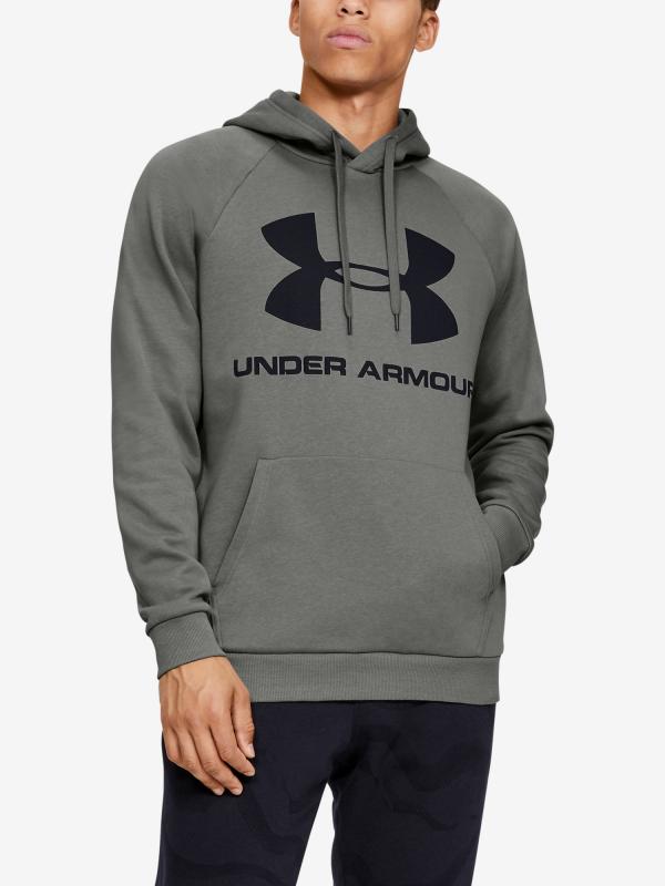 Mikina Under Armour Rival Fleece Sportstyle Logo Hoodie Šedá