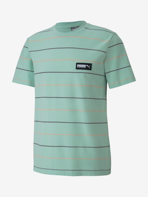Tričko Puma Fusion Striped Tee Zelená