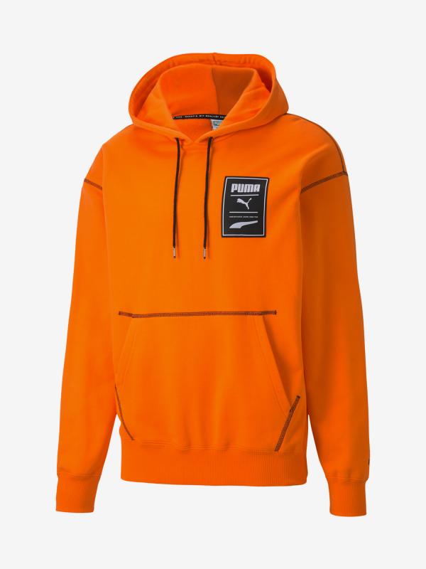 Mikina Puma Recheck Pack Graphic Hoodie Oranžová