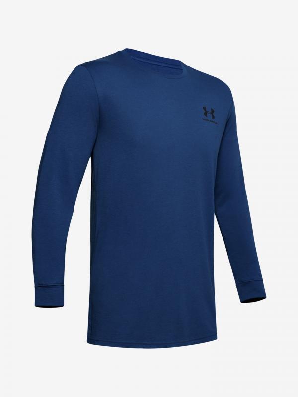 Tričko Under Armour Sportstyle Left Chest Ls Modrá