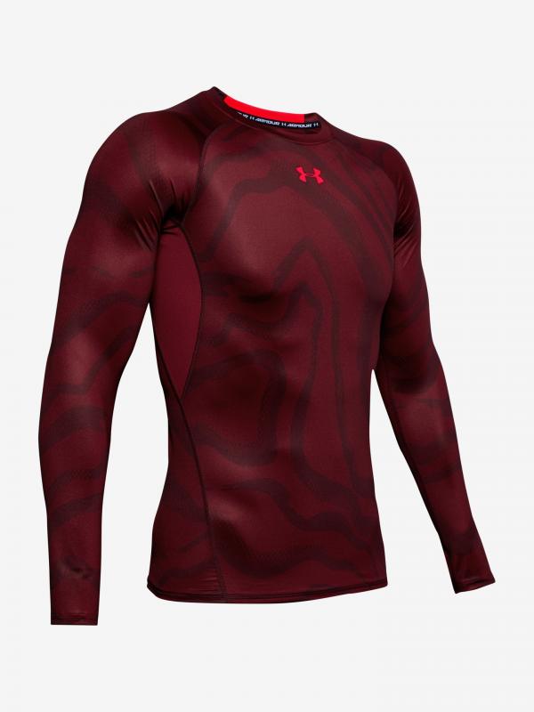 Kompresní tričko Under Armour Hg Armour Ls Nov Červená