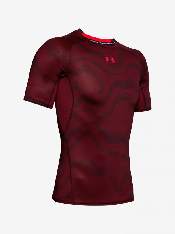 Kompresní tričko Under Armour Armour Hg Print Ss Červená