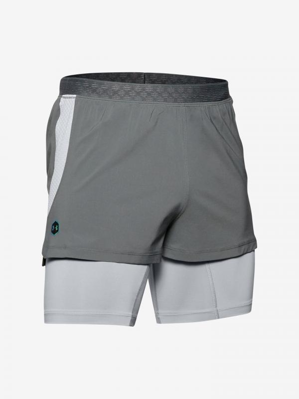Kraťasy Under Armour M Rush Run 2-In-1 Short Šedá