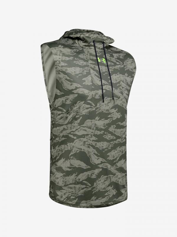 Mikina Under Armour Baseline Syn Sleeveless Hoodie Zelená
