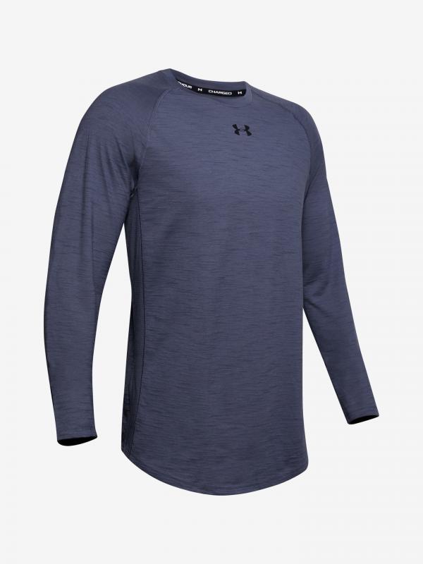 Tričko Under Armour Charged Cotton Ls Modrá