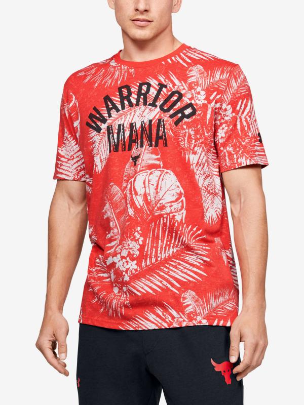 Tričko Under Armour Pjt Rock Aloha Camo Ss Červená