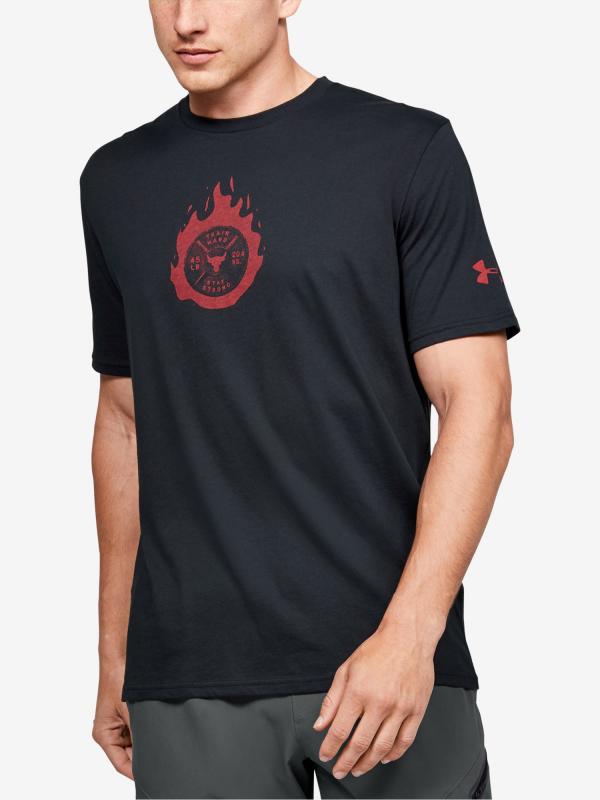 Tričko Under Armour Pjt Rock Brahma Plate Ss Černá