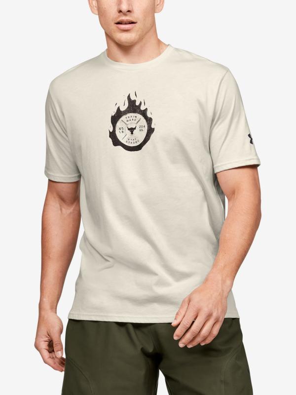 Tričko Under Armour Pjt Rock Brahma Plate Ss Bílá