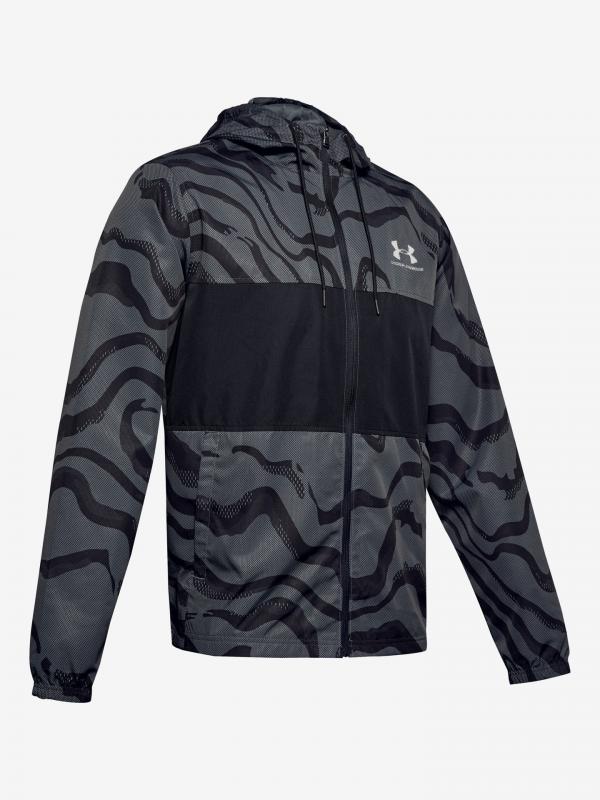 Mikina Under Armour Sportstyle Wind Printed Hooded Jacket Šedá