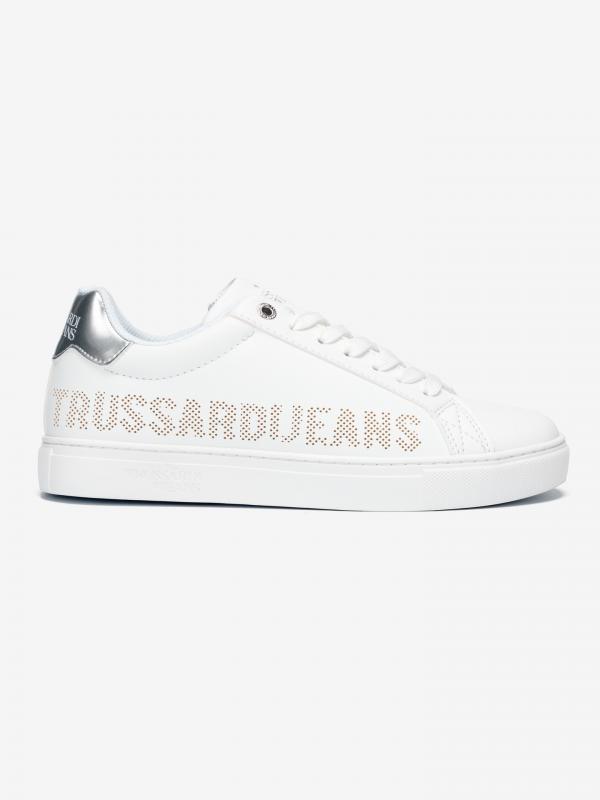 Boty Trussardi Sneaker Ecoleather Perforated Bílá