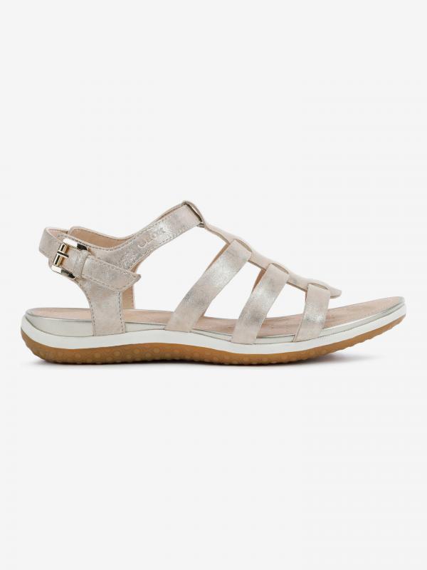 Sandály Geox D Sandal Vega Stříbrná