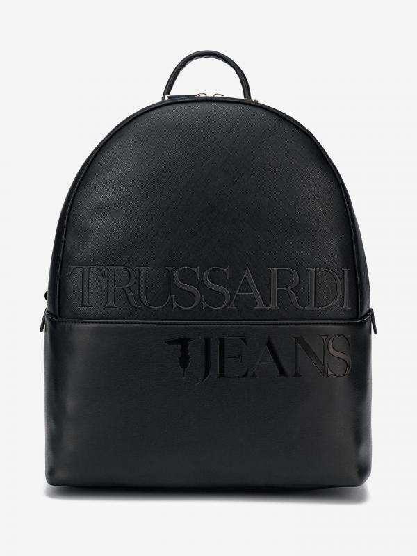 Batoh Trussardi Tekno Affair Backpack Md Ecoleather Logo Černá