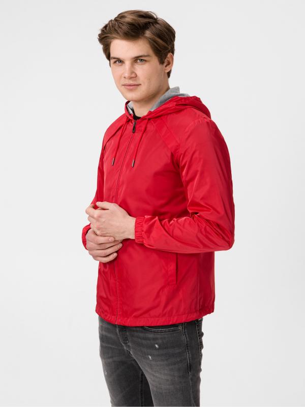 Bunda Trussardi Hoodie Zip Compact Nylon Červená