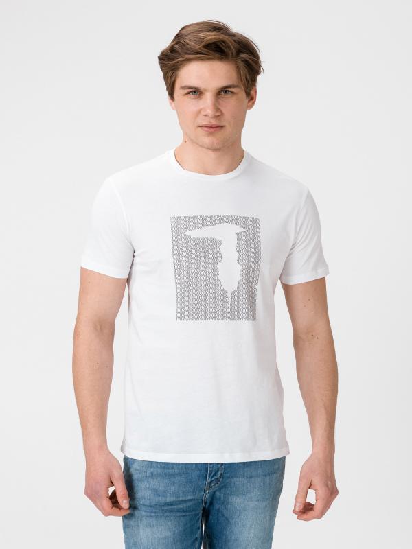 Tričko Trussardi T-Shirt Pure Cotton Regular Fit Bílá