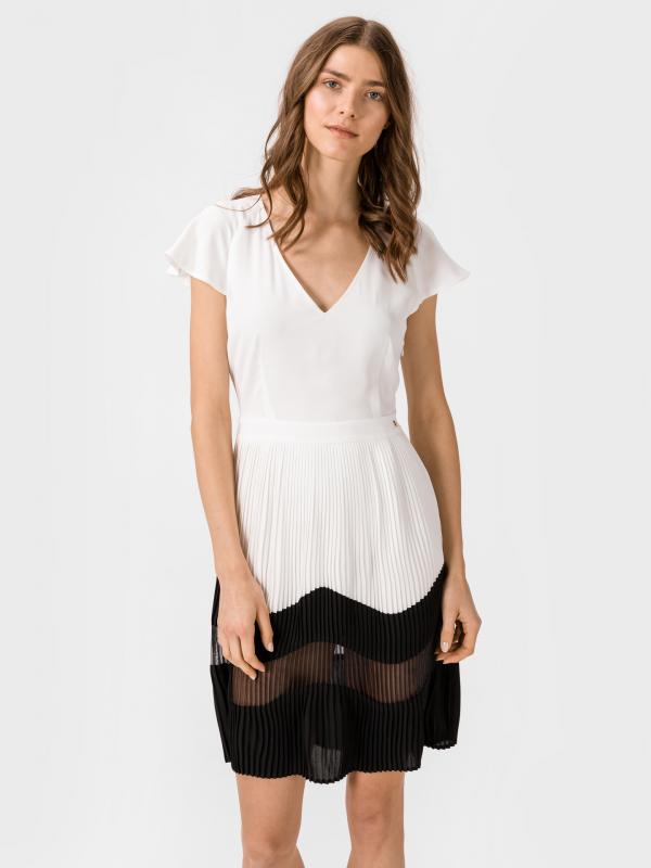 Šaty Trussardi Dress Goemetric Plisse' Bílá