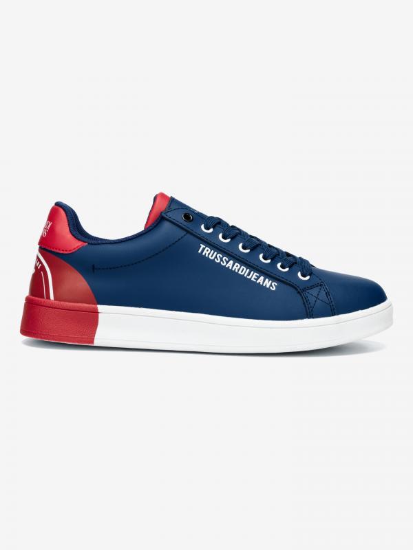 Boty Trussardi Sneakers Leather Printing Modrá