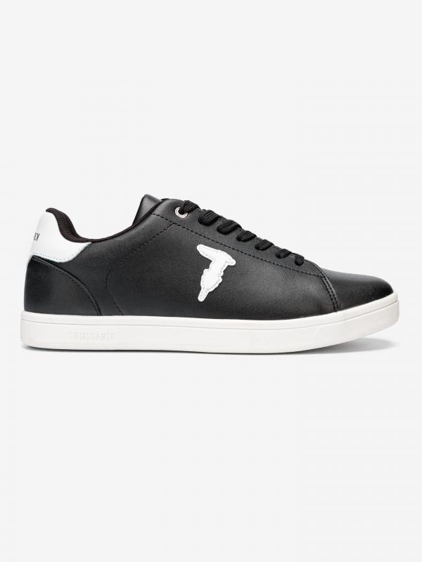 Boty Trussardi Sneaker Leather Rubber Patch Černá