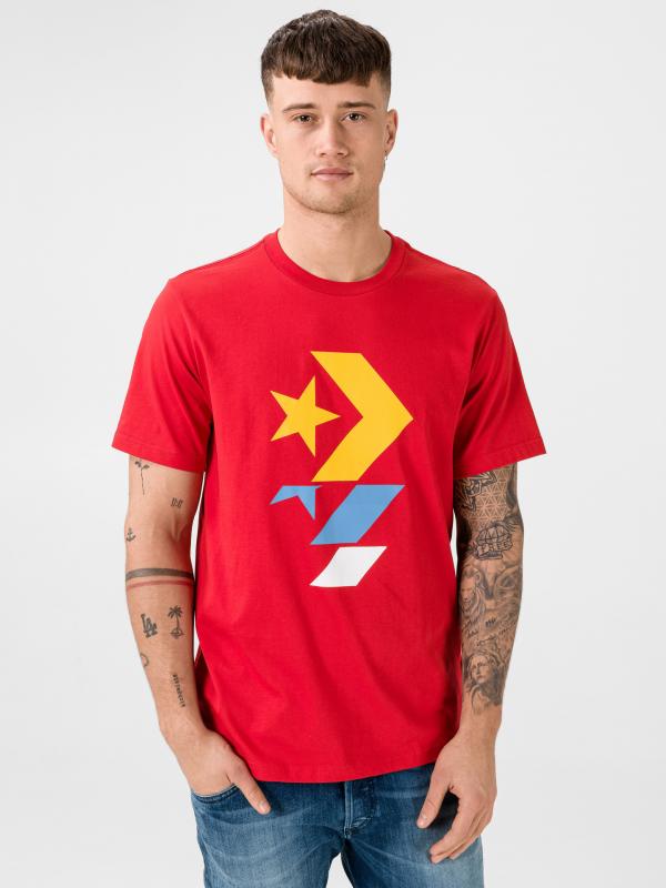 Tričko Converse Repeated Star Chevron Tee Červená
