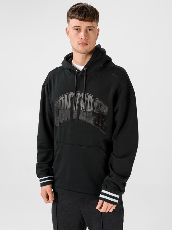 Mikina Converse Twisted Varsity Po Hoodie Černá