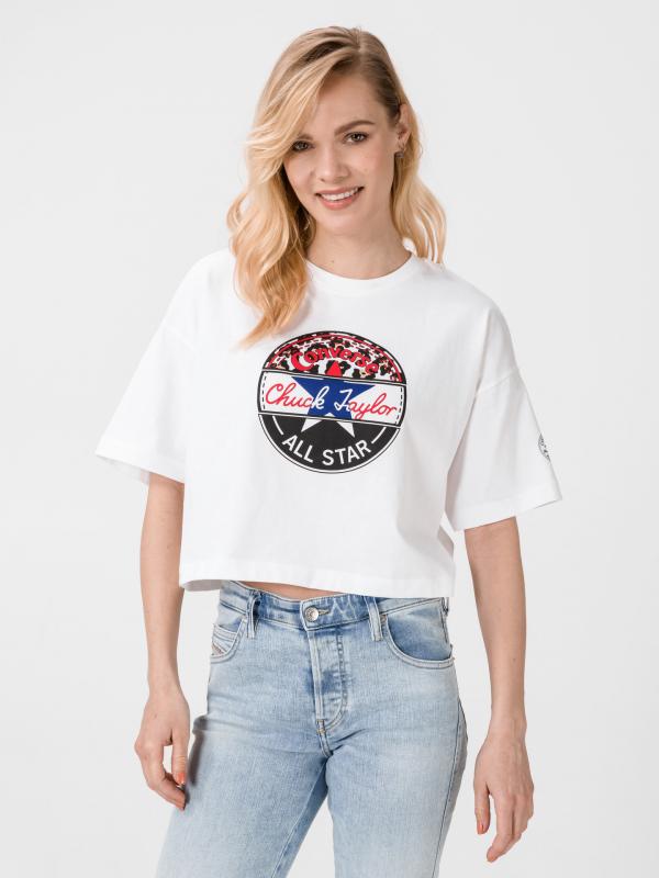 Tričko Converse Art Os Floral Pattern Circle Tee Bílá