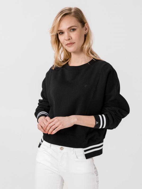 Mikina Converse Womens Asymmetrical Rib Crew Černá