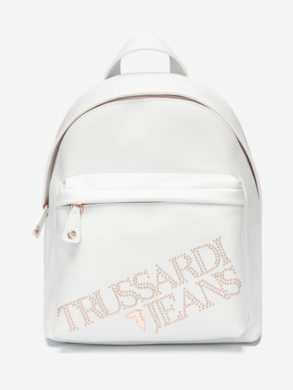 Batoh Trussardi Backpack Ecoleather Light Gold Studs Bílá