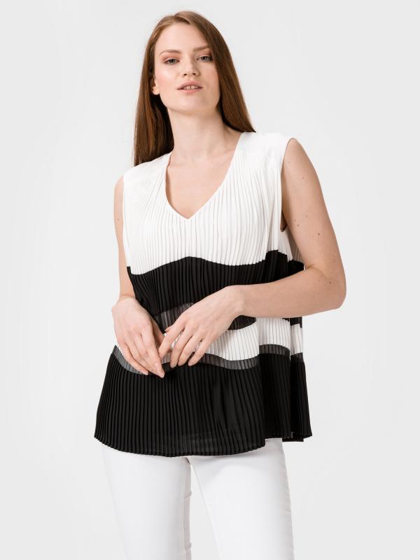 Halenka Trussardi Blouse Goemetric Plisse Bílá
