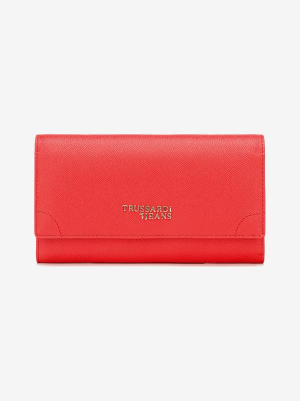 Taška Trussardi Bella Continental Lg Saffiano Červená