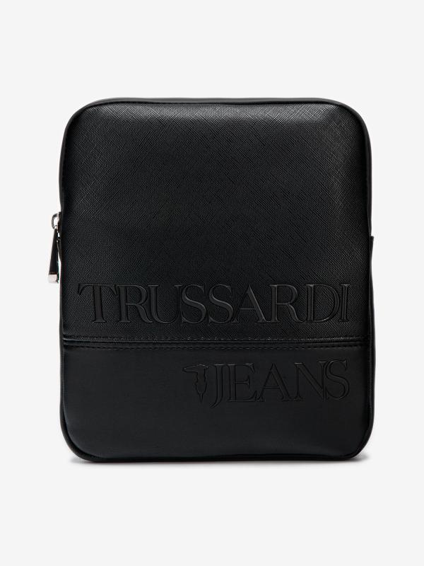 Taška Trussardi Tekno Affair Reporter Sm Ecoleather Logo Černá